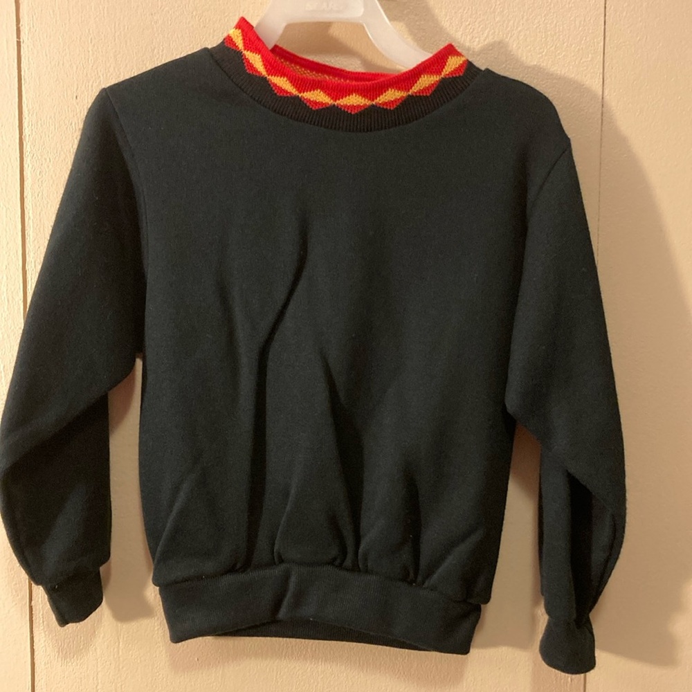 Unisex 4T Black toddlers sweatshirt with colorful mock-turtle neckline; NWOT